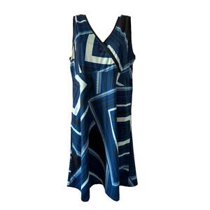 LOLE Blue Geometric Print Lightweight Knit Dress Women’s Size Medium Summer